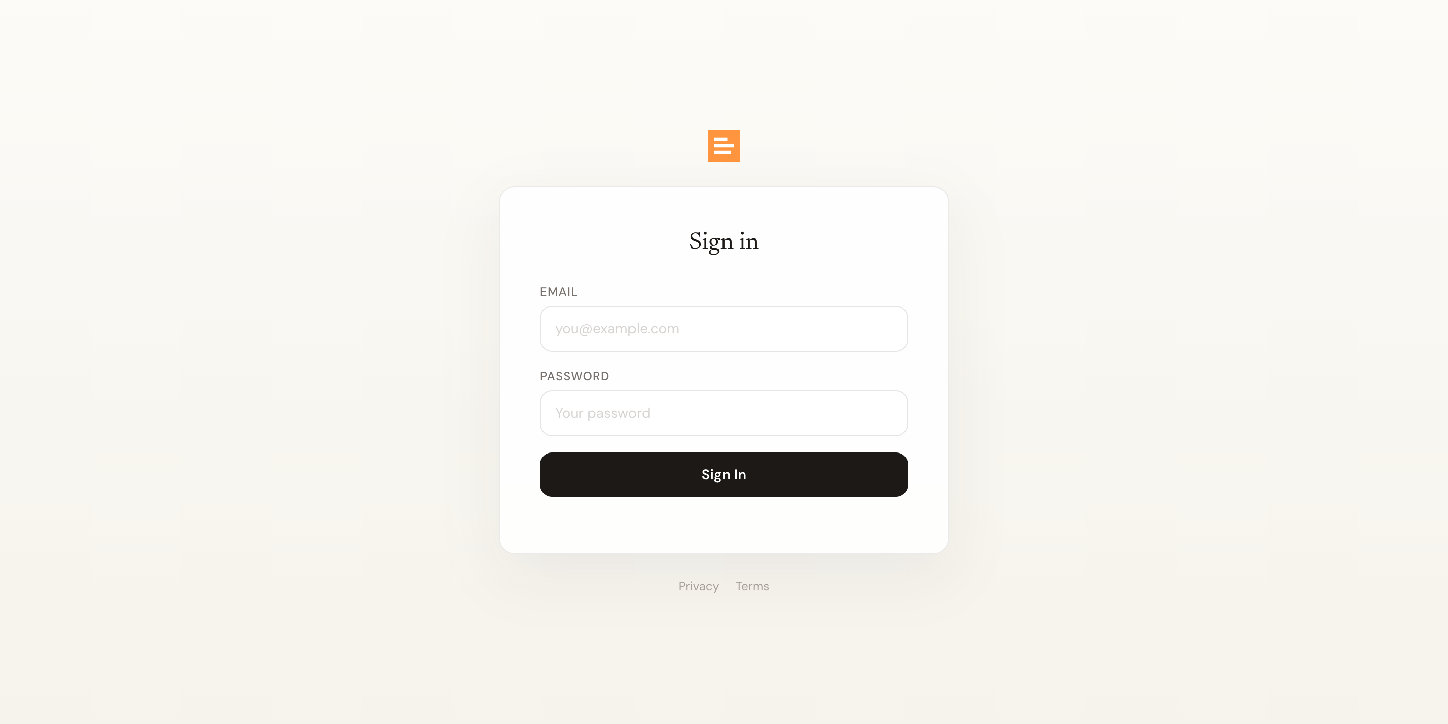The QalamList login screen