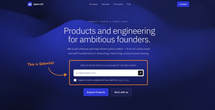 QalamList widget embedded in a website